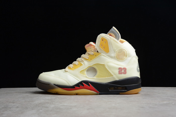 OFW Air Jordan 5 Sail Fire Red DH8565-100