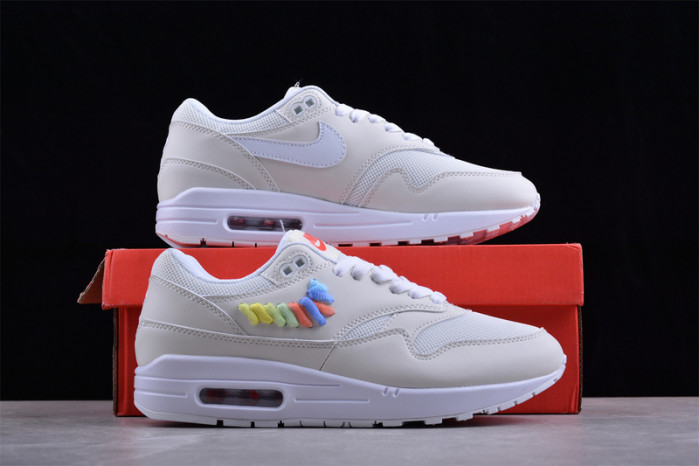 Nike Air Max 1 SE White Rainbow Lace Swoosh (GS) Kids FN4782-100