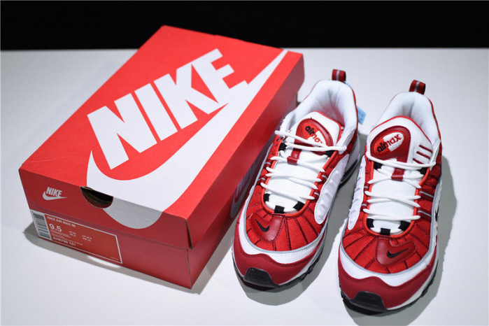 Nike mens Air Max 98 “Gym Red” White/Black-Gym AH6799-101