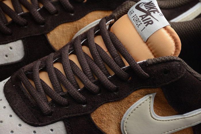 Nike Air Force 1 07 Low Dark Brown Yellow White Shoes NT9986-008
