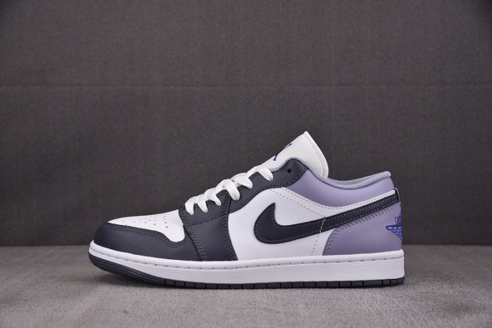 Air Jordan 1 Low White/Dark Blue Grey/Purple 553558-145