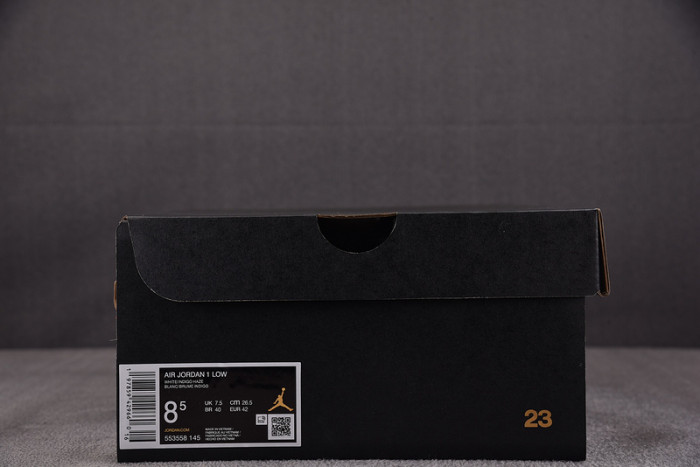 Air Jordan 1 Low White/Dark Blue Grey/Purple 553558-145