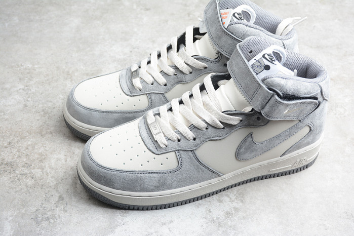 Nike Air Force 1 07 Mid Wolf Grey Dark Grey White Shoes CW2288-668