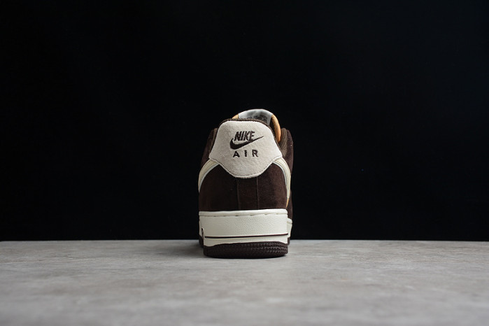 Nike Air Force 1 07 Low Dark Brown Yellow White Shoes NT9986-008