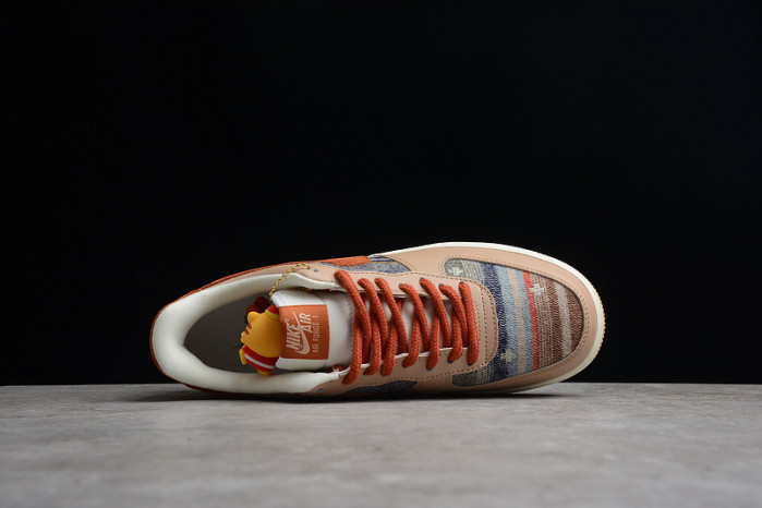 Nike Air Force 1 07 ESS White Brown Metallic Gold CW2288-686