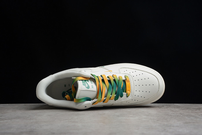 Nike Air Force 1 07 Low White Green Noise Yellow Shoes ZJ6695-303